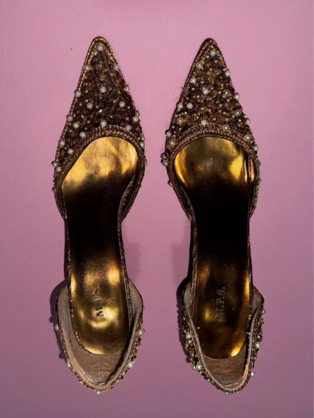 Nina beaded, sequins and pearl heels